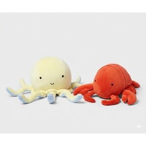 Pillowfort Weighted Plush Jellyfish & Lobster Bundle 3.3lbs